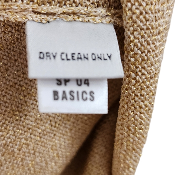 St John Basics Metallic Gold Knit Tank Top, Medium - Picture 5 of 6